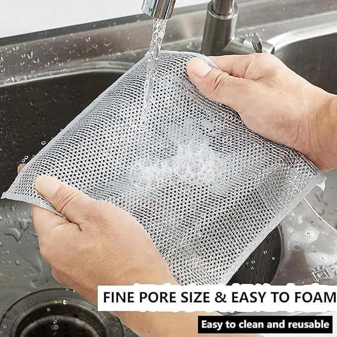 Magic Wire Dishwashing Cloths – Deep Clean Without Scratches (Pack of 10)
