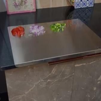 Hygienic Stainless Steel Chopping Board (No Smell, No Bacteria)