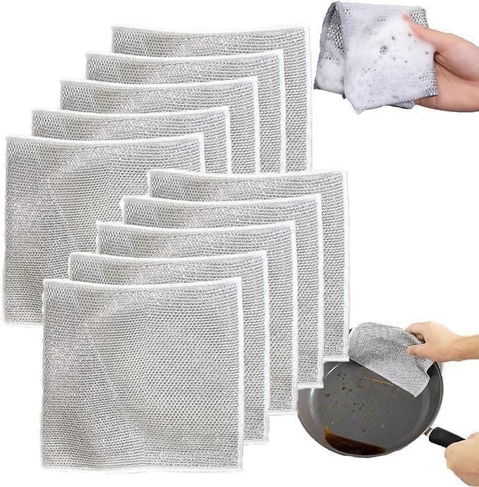 Magic Wire Dishwashing Cloths – Deep Clean Without Scratches (Pack of 10)